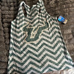 BNWT USF Chevron Pattern Tank Top - Green and White - size xl
